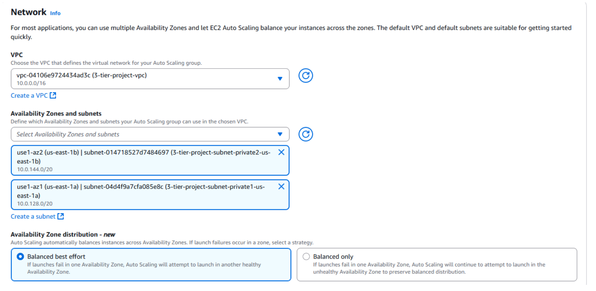 Application Tier subnet mapping