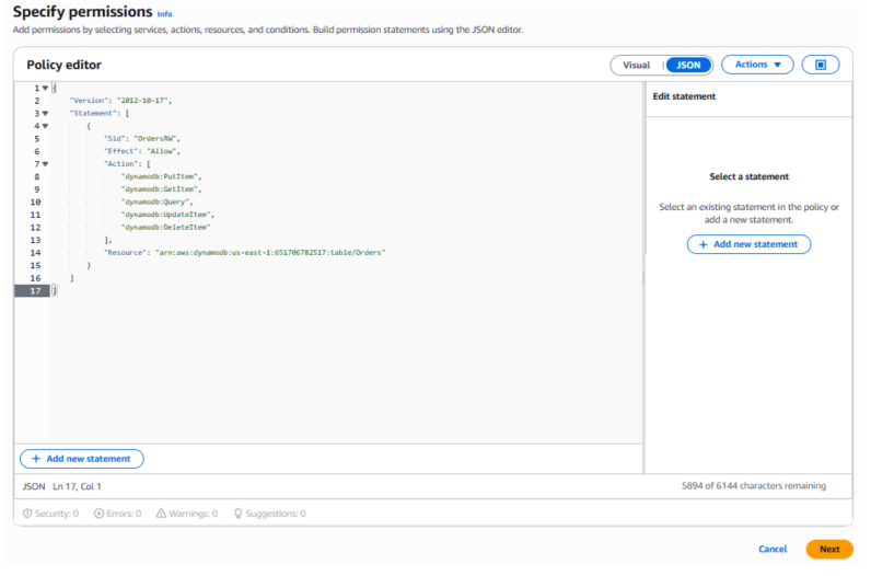 IAM role for App Tier